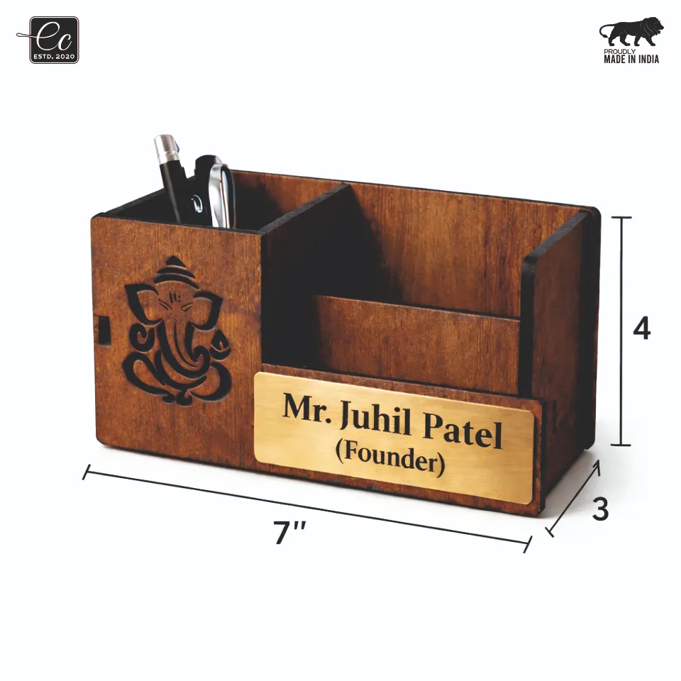 Premium Ganesh Design Desk Organizer – Elegant Utility with Spiritual Touch